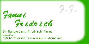 fanni fridrich business card